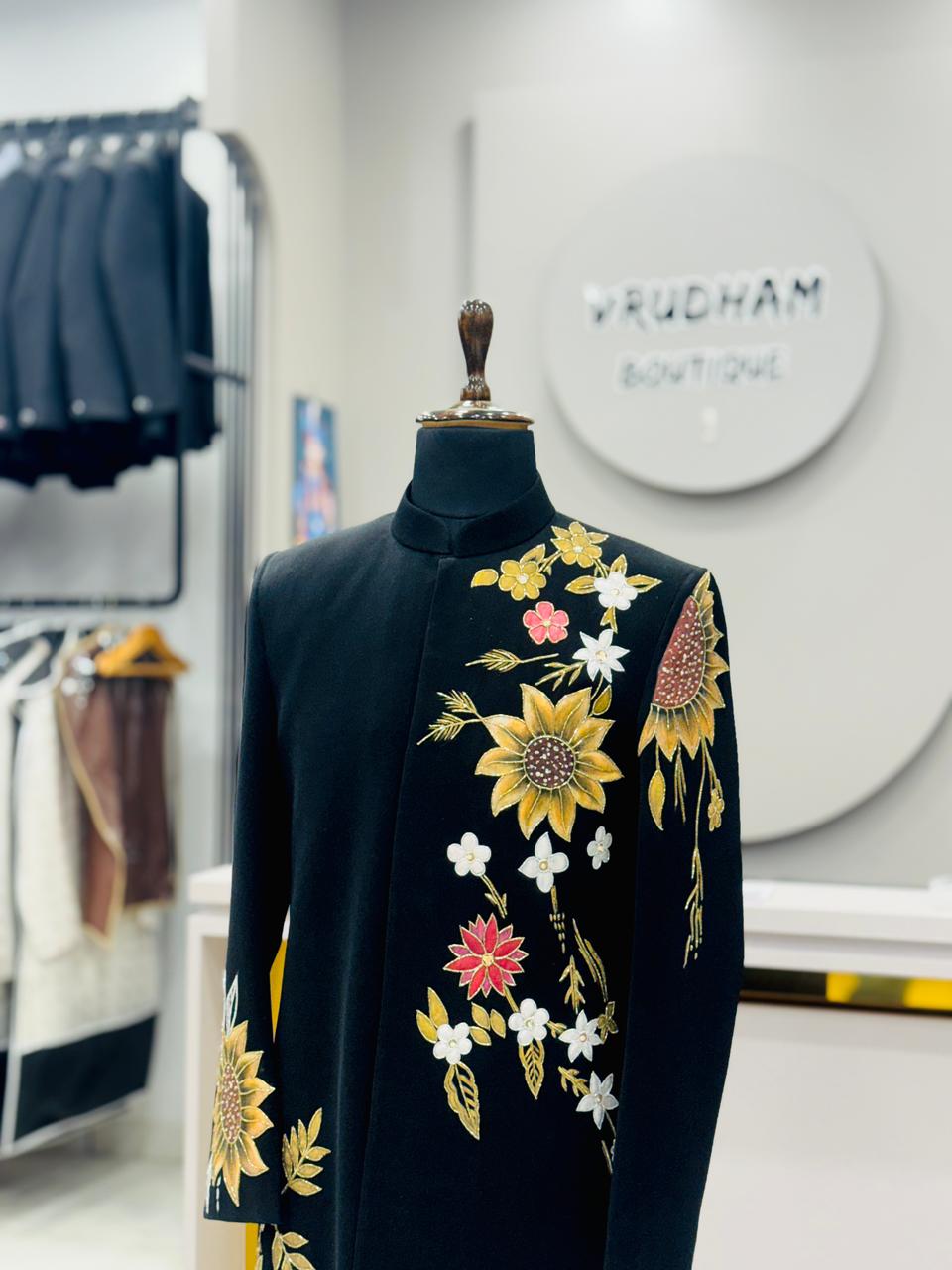 Hand Paint Flower Indo-Western M-30