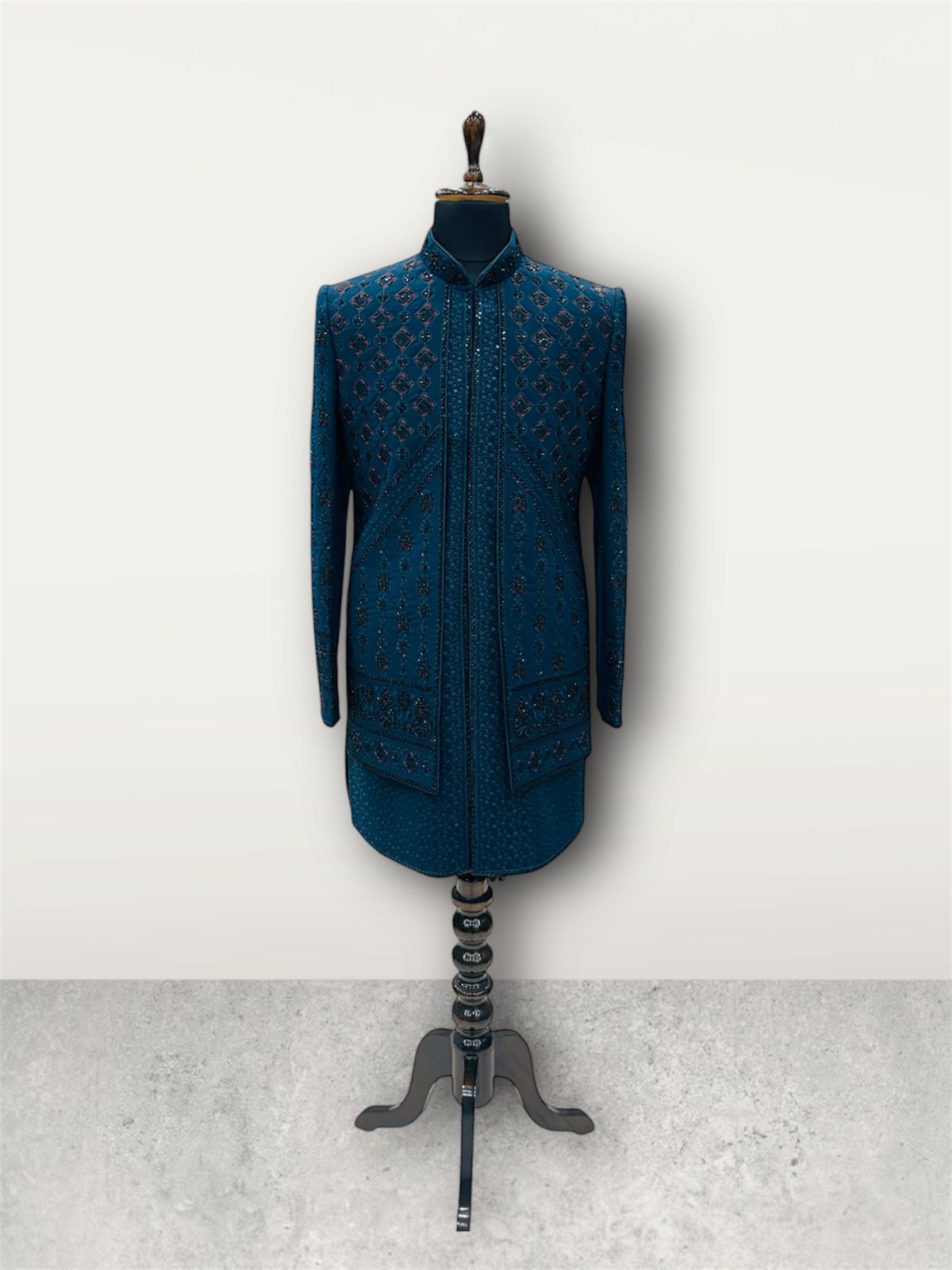 Royale Blue Hand worked Indo-Western M-004