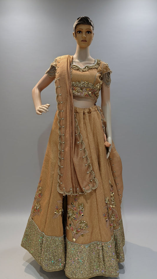 Champagne Sanjana Designer Lehenga