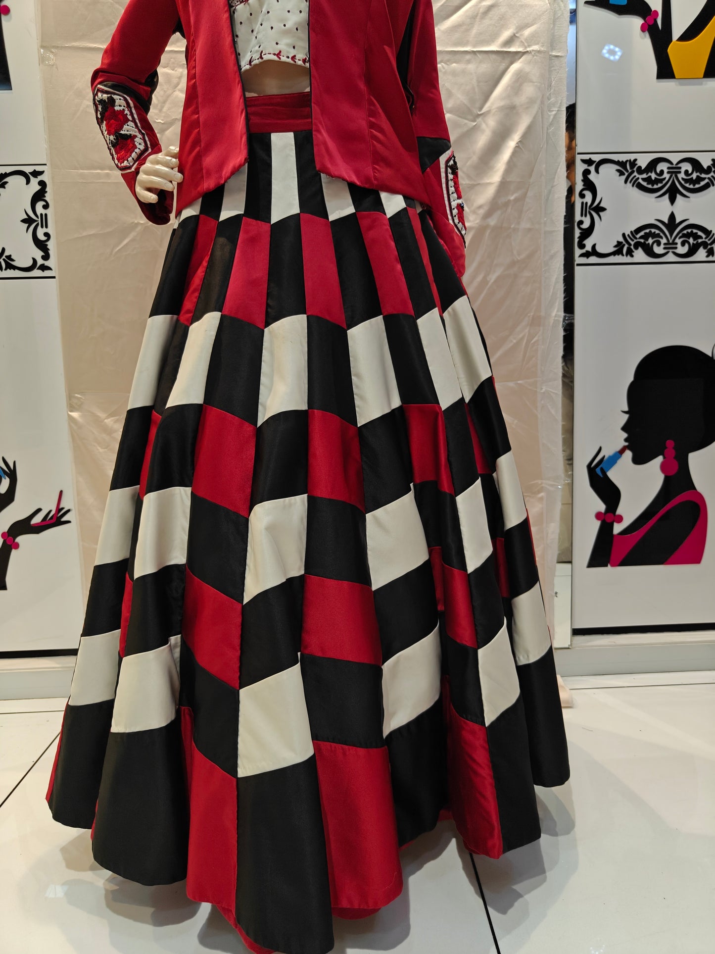 Scarlet Rangili Designer Lehenga Set