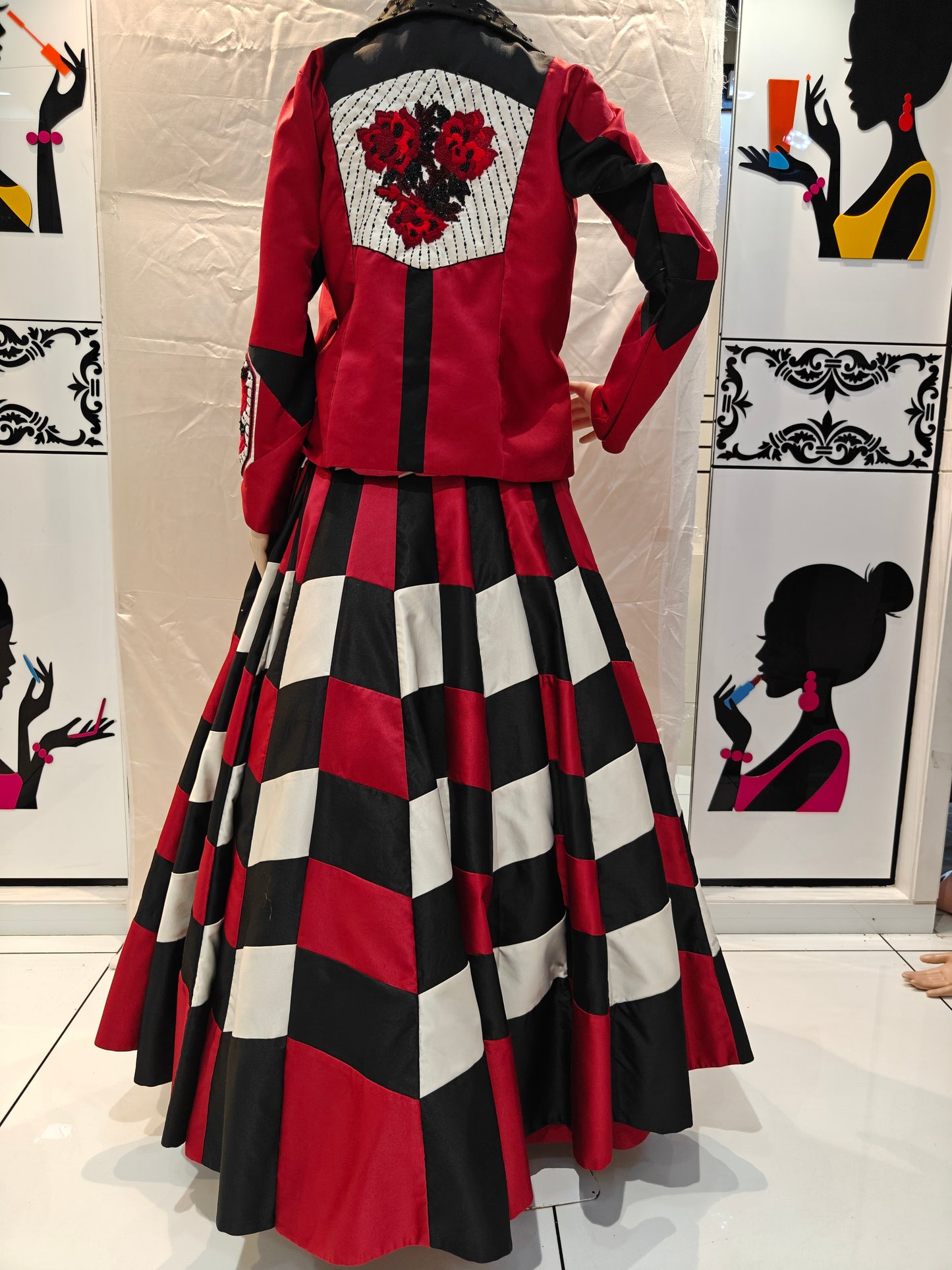 Scarlet Rangili Designer Lehenga Set