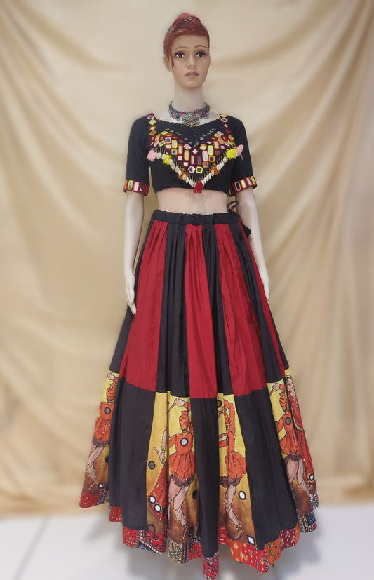 Black Red Lehenga & Choli