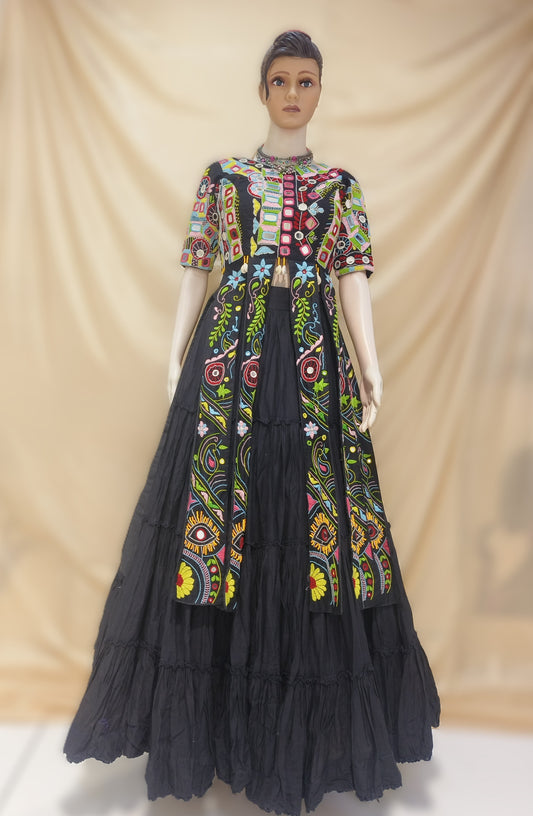 Black Floral Chaniya Choli