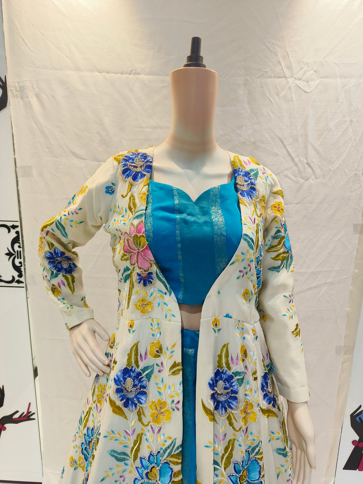 Aasmani Kanya Hand worked Indo Western