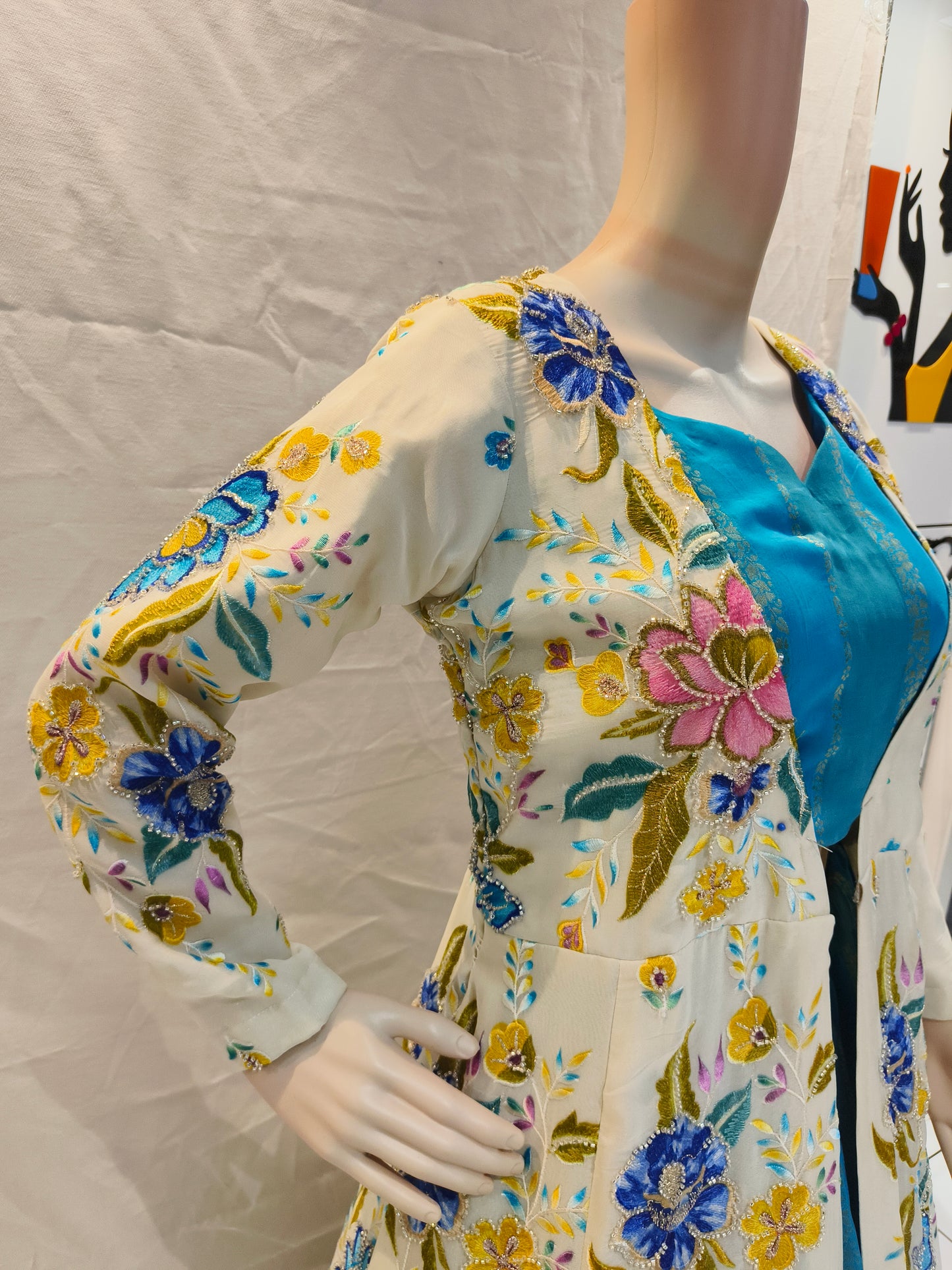 Aasmani Kanya Hand worked Indo Western