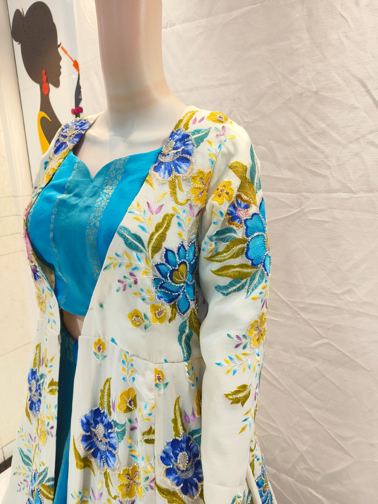 Aasmani Kanya Hand worked Indo Western