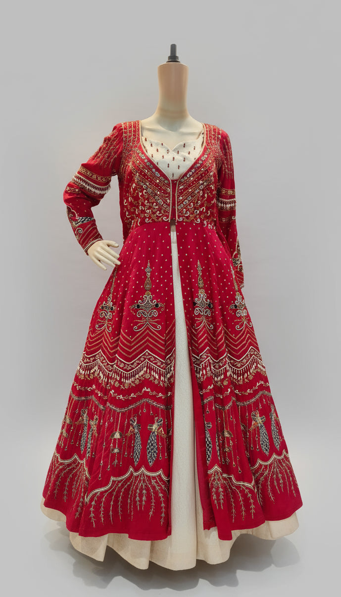 Rakt Rangroopini Designer Indo Western/Anarkali