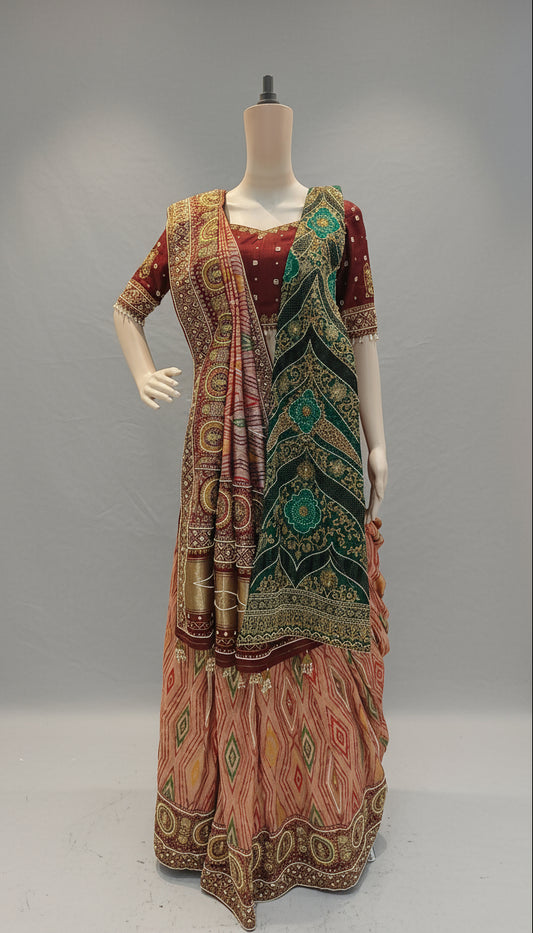 Marooni Fulwan Designer Saree