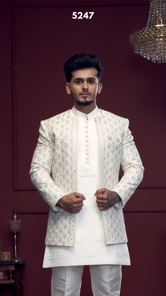 Designer White Outer Indo-western