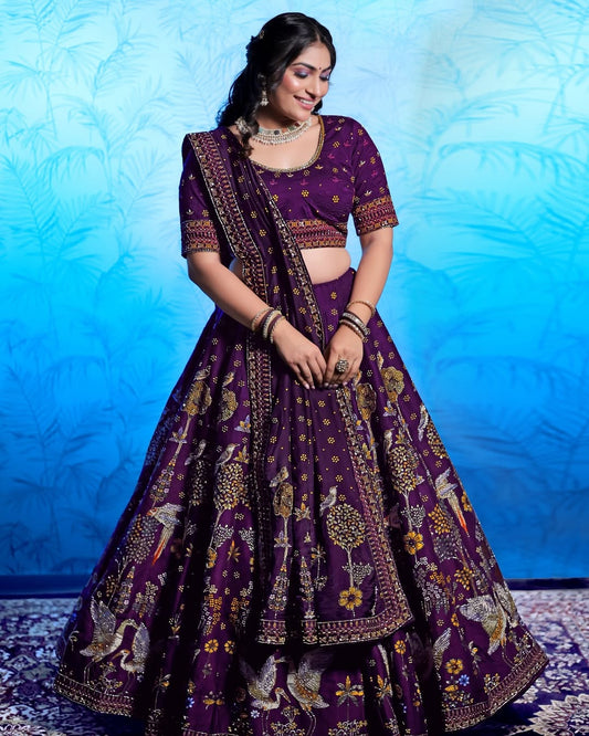Elegant Purple Designer lehenga